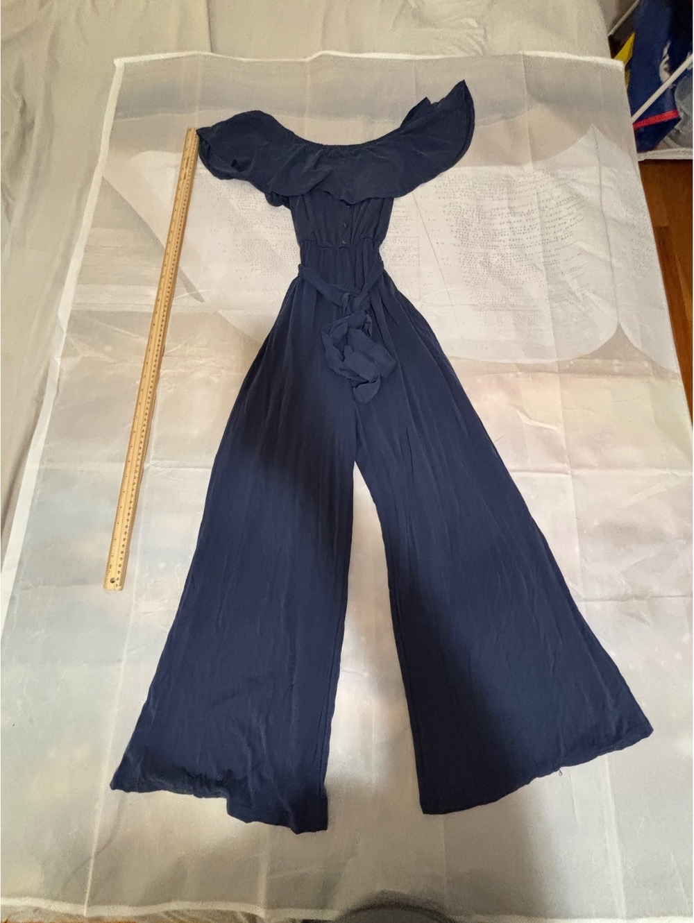 Navy off-shoulder wide-leg jumpsuit CLOTHING00110